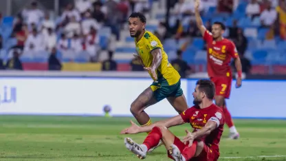 Joshua King scores for Al Khaleej at Al Qadsiah