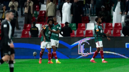Al Ettifaq captain Georginio Wijnaldum celebrates goal v Al Shabab