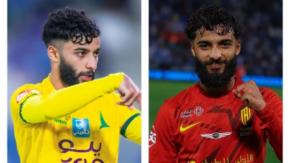 Abu Al Shamat twins, Al Khaleej's Saleh (L) and Al Qadsiah's Mohammed (R)