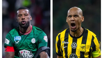 Al Ettifaq's Georginio Wijnaldum and Al Ittihad's Fabinho