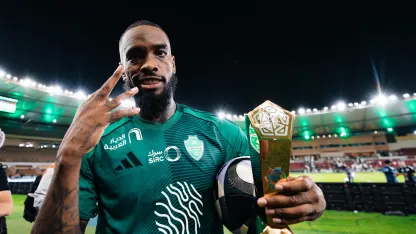 Ivan Toney celebrates hat-trick for Al Ahli v Al Fateh