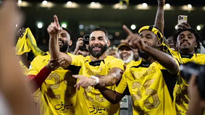 Al Ittihad captain Karim Benzema leads title celebrations 2
