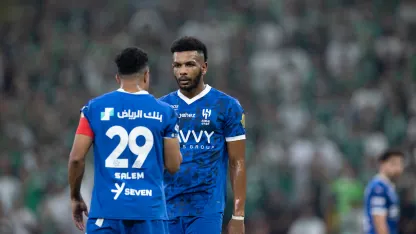 Al Hilal stars Salem Al Dawsari (L) and Ali Al Bulaihi
