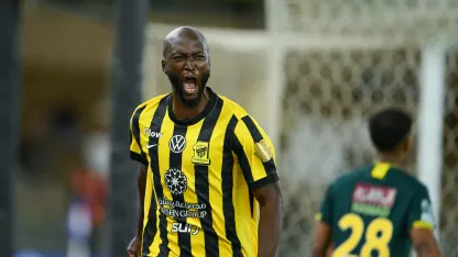 Danilo Pereira scores the winner for Al Ittihad v Al Khaleej