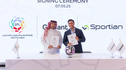 Globant x SPL CEO Omar Mugharbel signing ceremony May 2025