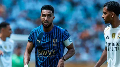 Al Hilal captain Salem Al Dawsari in action v Real Madrid at FIFA Club World Cup