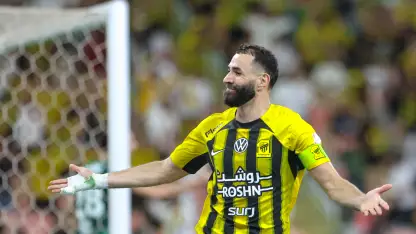 Karim Benzema scores for Al Ittihad in Sea Derby v Al Ahli