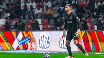 Al Qadsiah goalkeeper Koen Casteels v Al Ettifaq