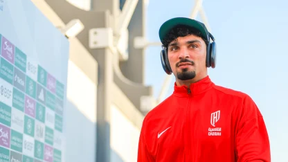 Al Qadsiah midfielder Cameron Puertas arrives for a match