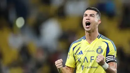 Ronaldo celebrates scoring against Damac