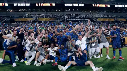 Al Hilal celebrate incredible win v Manchester City at FIFA Club World Cup