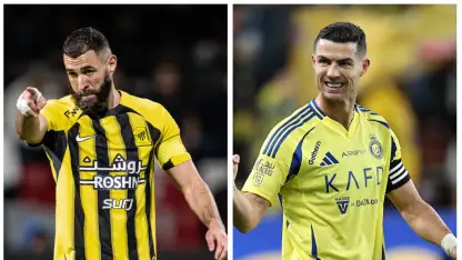 Al Ittihad's Karim Benzema and Al Nassr's Cristiano Ronaldo