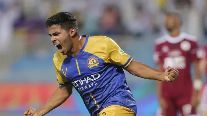 Yahya Al Shehri celebrates goal for Al Nassr