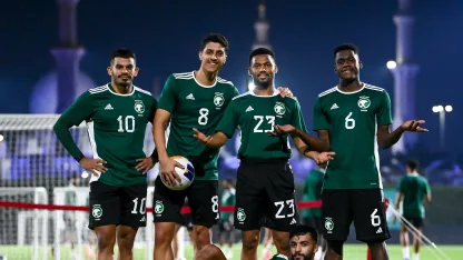 Saudi Arabia U23 players train in Abu Dhabi