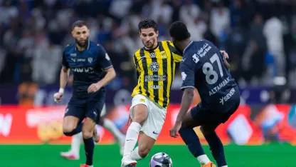 Karim Benzema for Al Hilal v Al Ittihad in Saudi Clasico