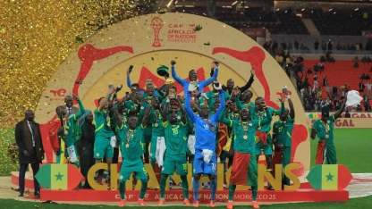 Sadio Mane, Kalidou Koulibaly, Edouard Mendy celebrate Senegal winning 2025 AFCON