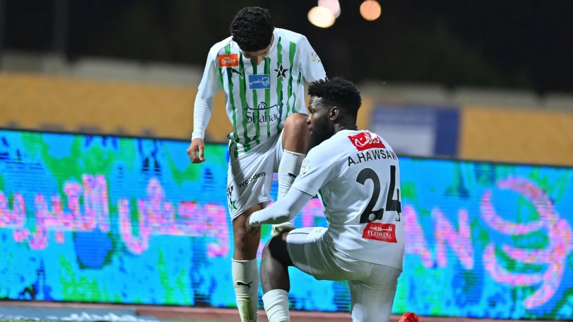 Rakan Al Tulayhi celebrates goal for Al Najmah at Al Hazem-825353