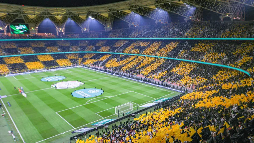 Al Ittihad fans celebrate the club passing the five-million mark in RSL attendance-1014748