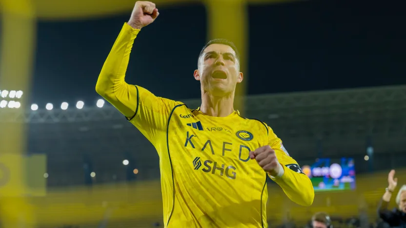 Cristiano Ronaldo celebrates Al Nassr's win v Al Shabab-825786