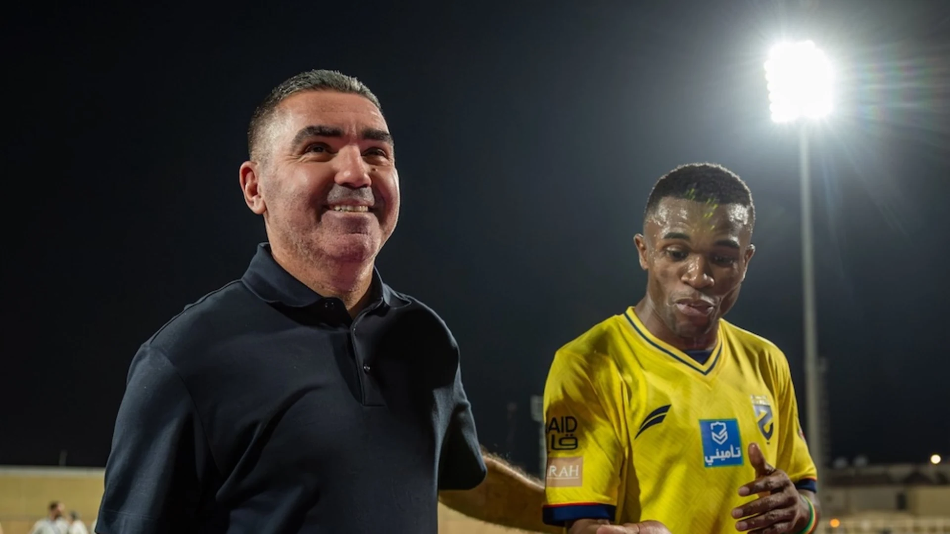Al Hazem manager Jalel Kadri is clearly enjoying his side's start to the 2026-27 RSL