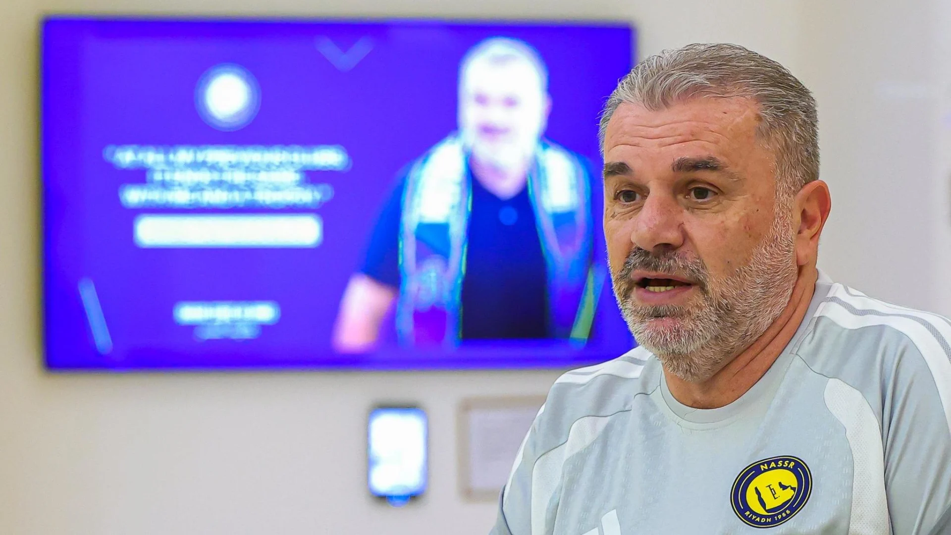 New Al Nassr manager Ange Postecoglou addresses squad for first time