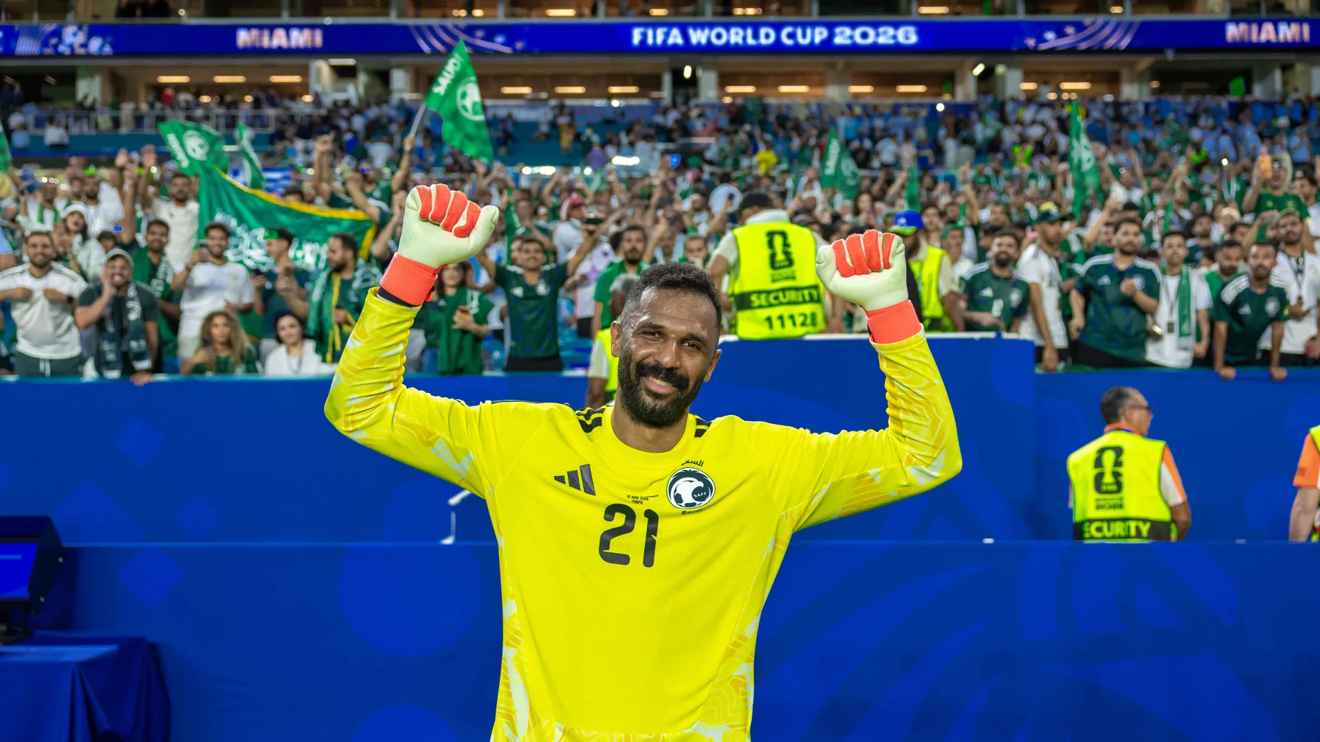 نجح العويس في تسع تصديات في مباراة الأخضر الافتتاحية بكأس العالم 2026
