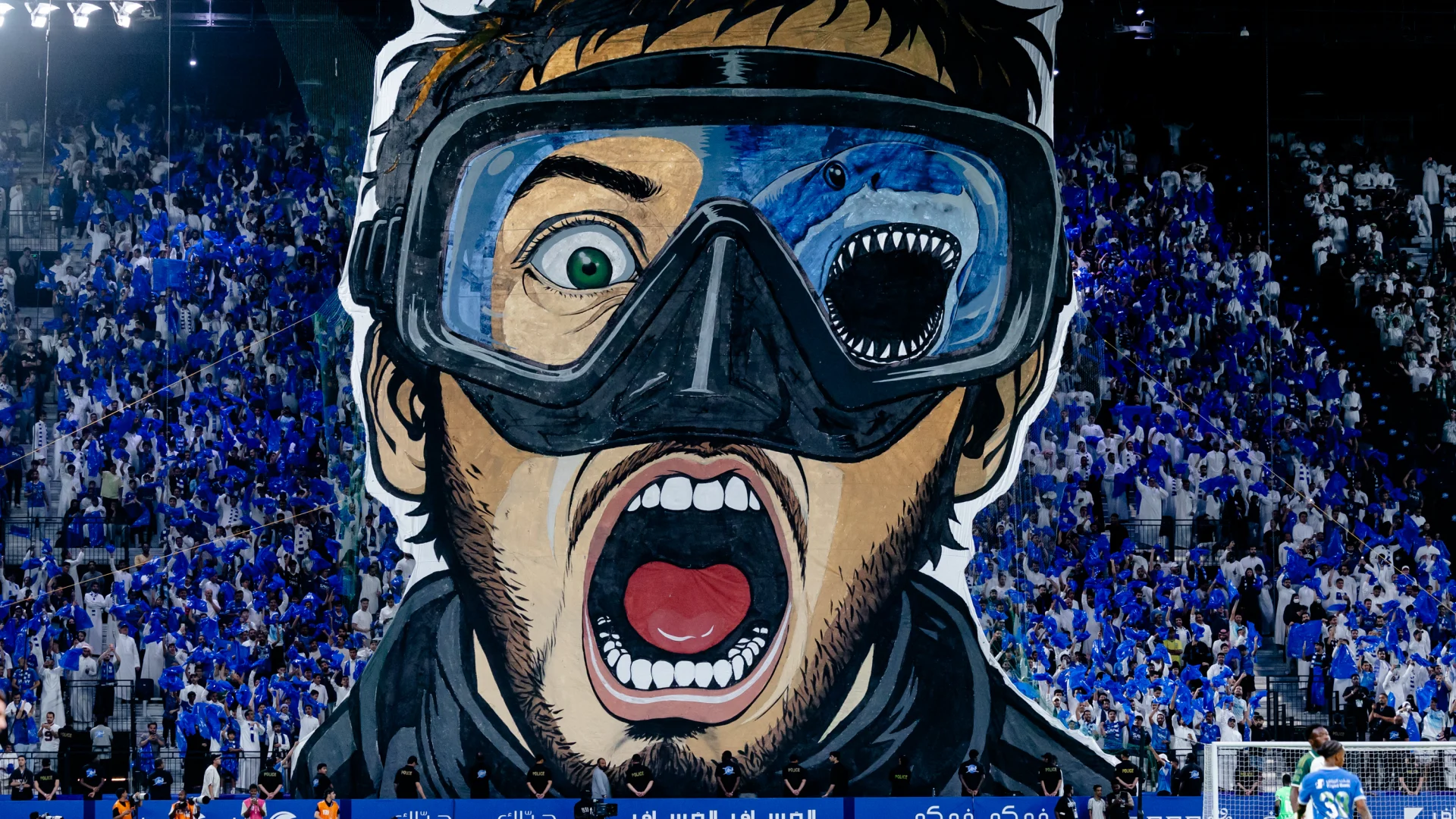 Al Hilal fans unfurl amazing tifo during home match with Al Ahli