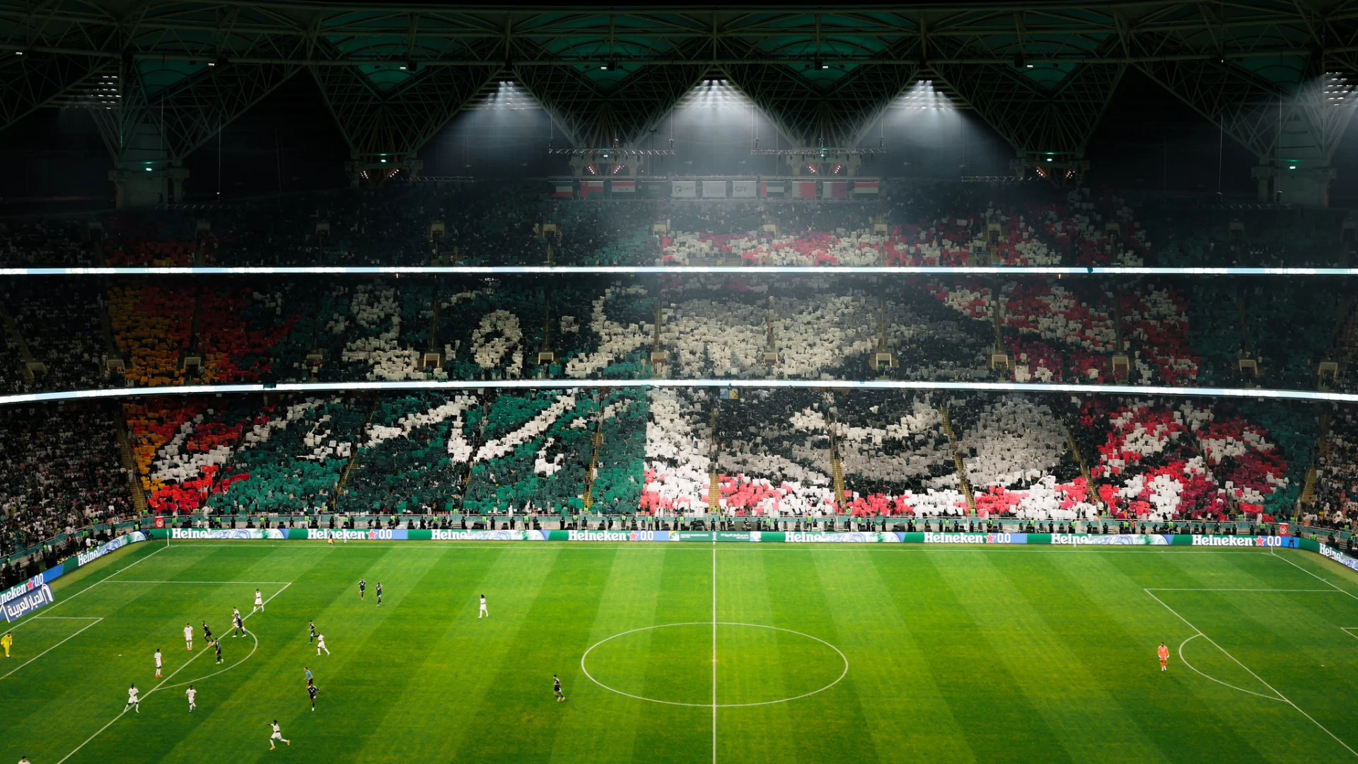 Saudi Arabia fans' spectacular tifo during their Arabian Gulf Cup semi-final win against Qatar 