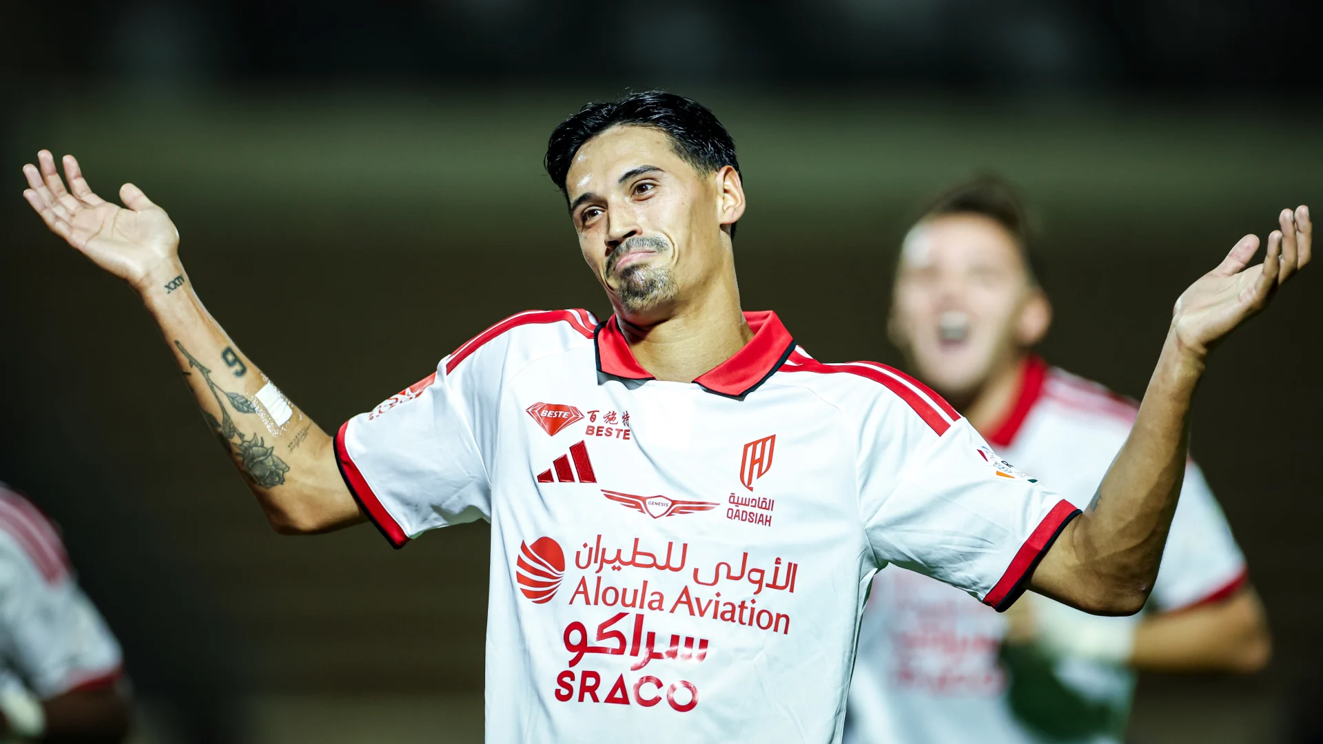Tijjani Reijnders celebrates debut goal for Al Qadsiah at NEOM SC