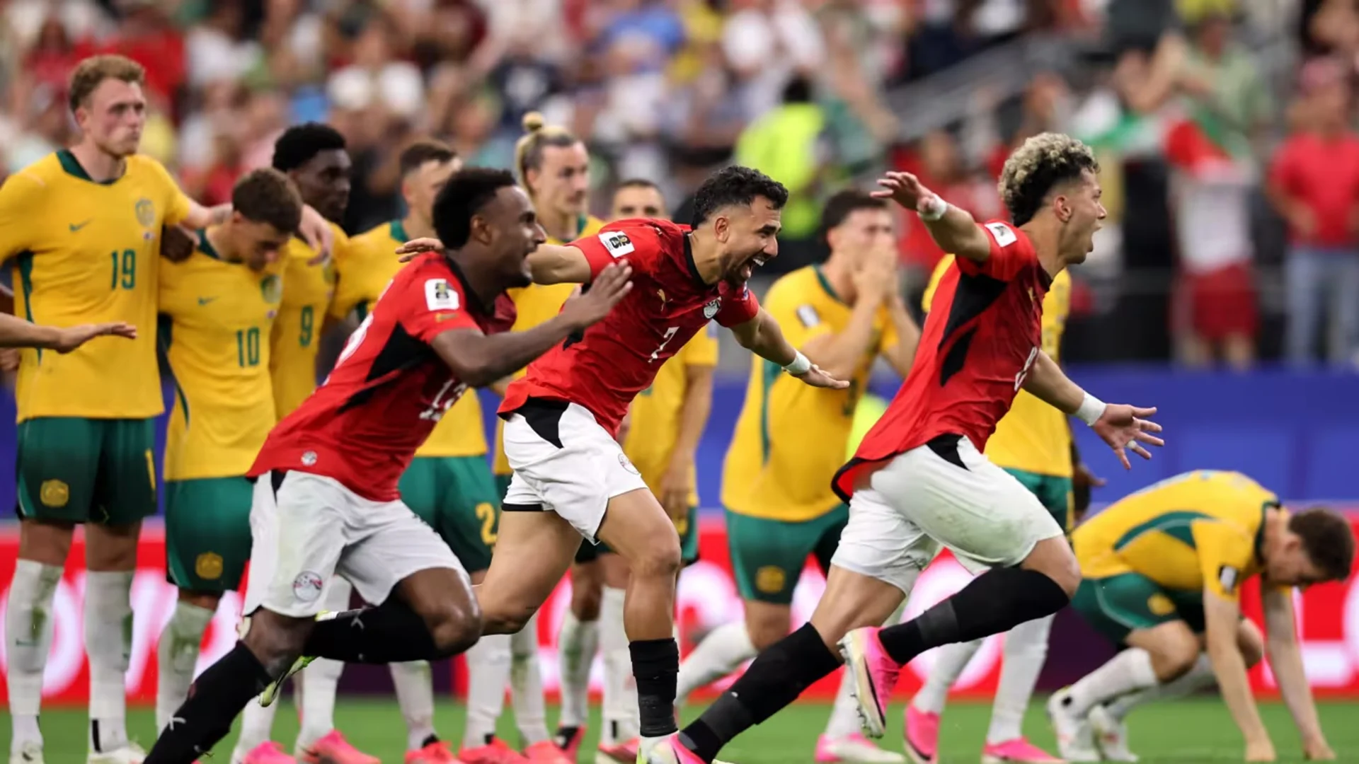 Trezeguet (C) was part of the Egypt side who defeated Australia on penalties at the 2026 FIFA World Cup