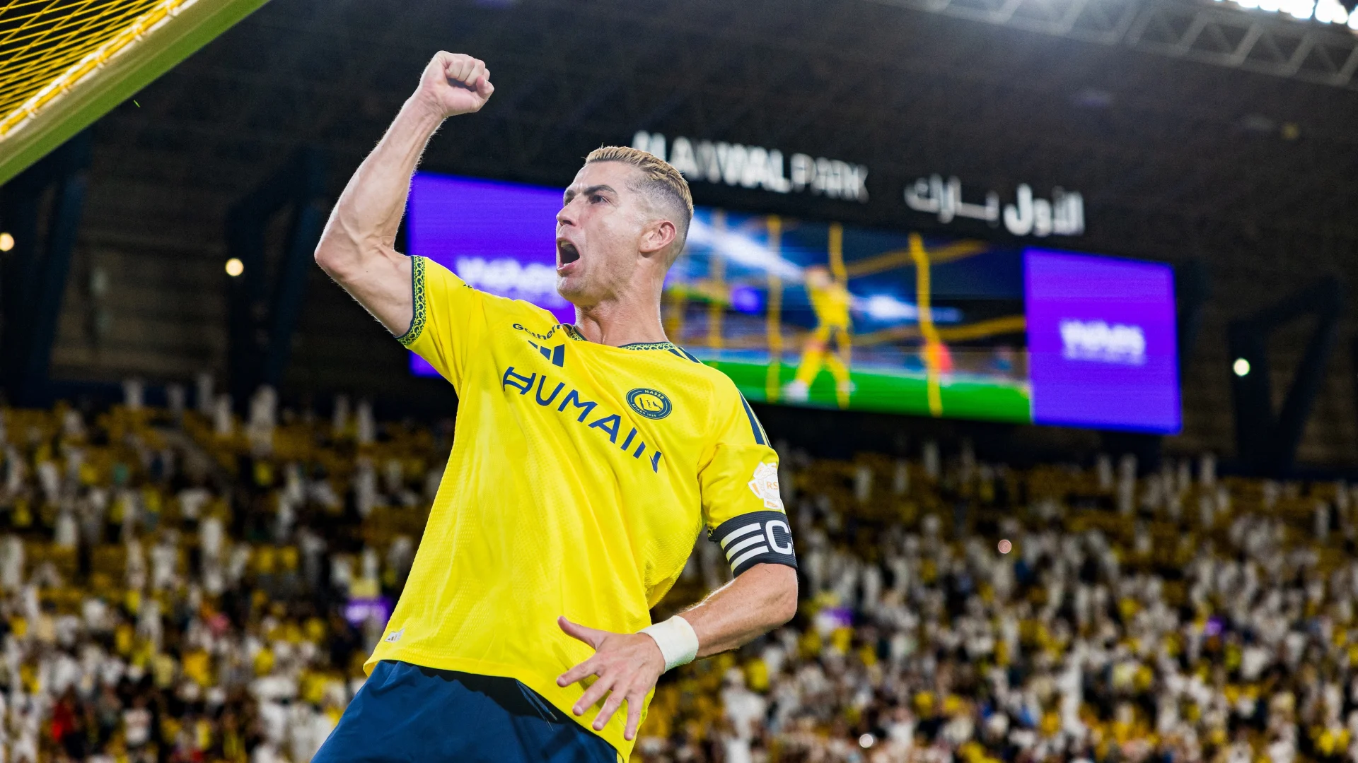 Cristiano Ronaldo celebrates Al Nassr's comeback win against Al Taawoun