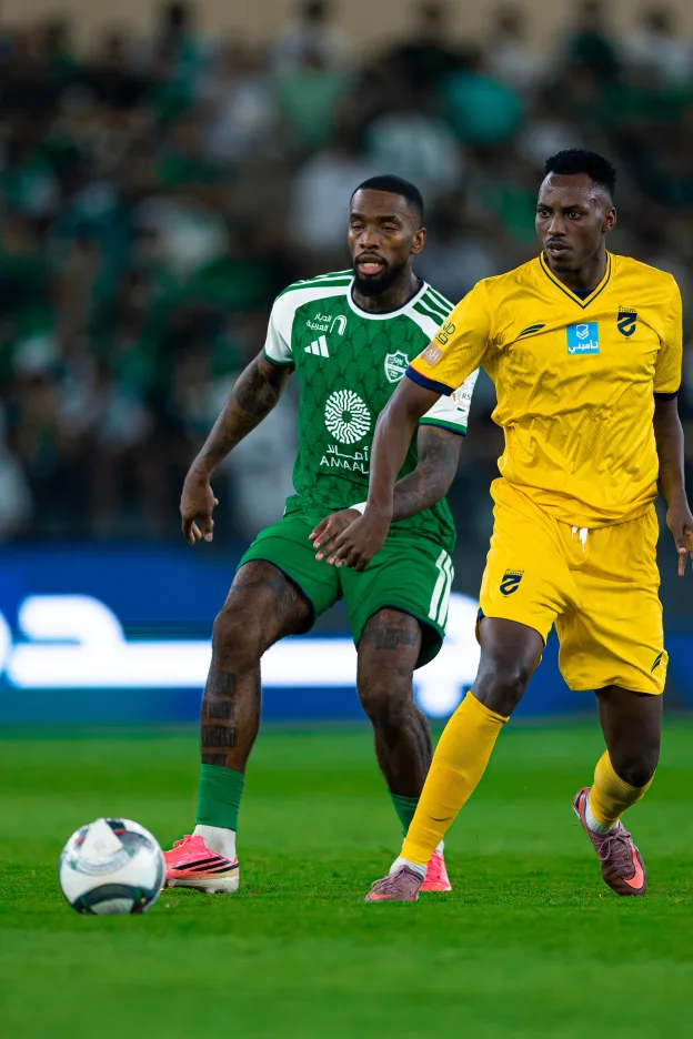 Al Hazem's Bonheur Mugisha is mixing it with some of the biggest names in football